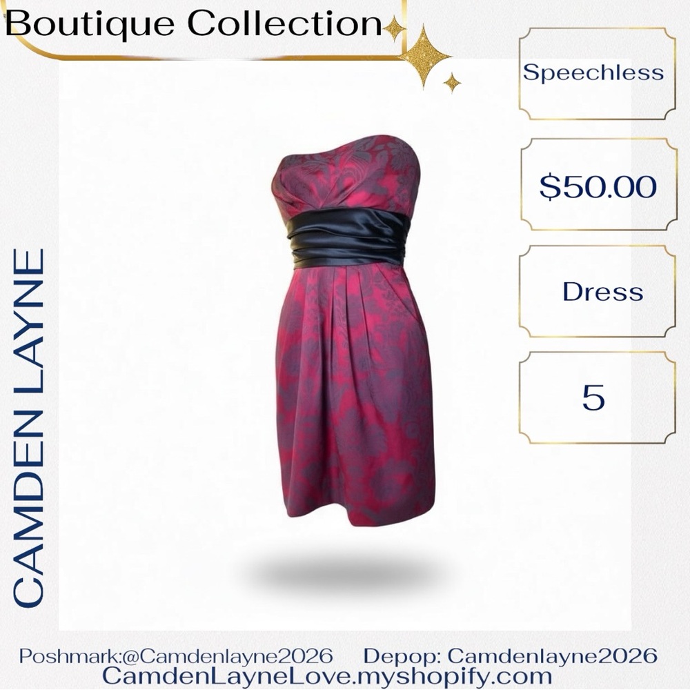 Vintage Speechless Burgundy Strapless Dress - Picture 10 of 13